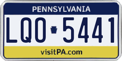 PA license plate LQO5441