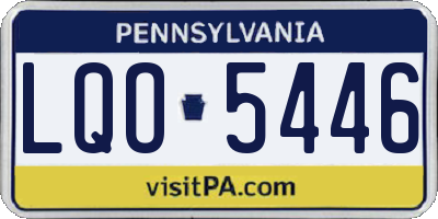 PA license plate LQO5446
