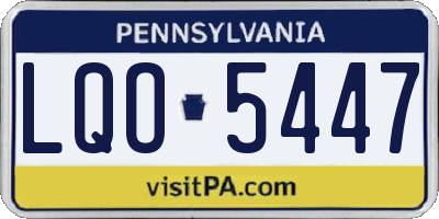 PA license plate LQO5447