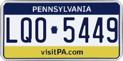 PA license plate LQO5449
