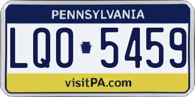 PA license plate LQO5459