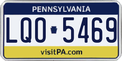 PA license plate LQO5469