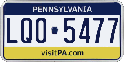 PA license plate LQO5477