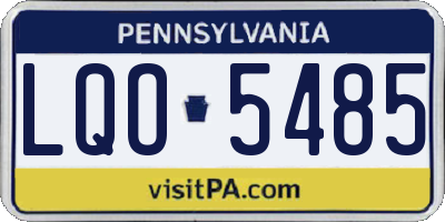 PA license plate LQO5485