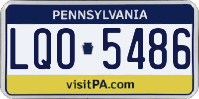 PA license plate LQO5486