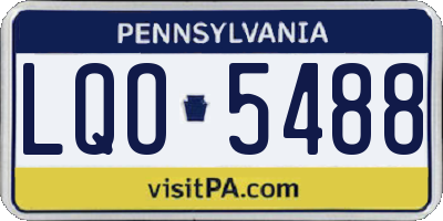 PA license plate LQO5488