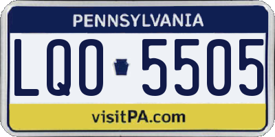 PA license plate LQO5505