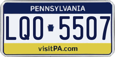 PA license plate LQO5507