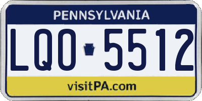 PA license plate LQO5512