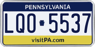PA license plate LQO5537