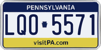 PA license plate LQO5571