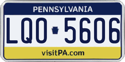 PA license plate LQO5606