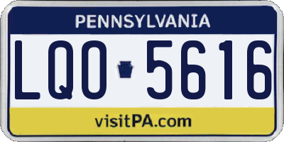 PA license plate LQO5616
