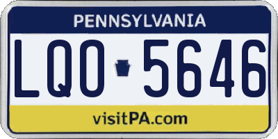 PA license plate LQO5646