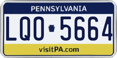 PA license plate LQO5664