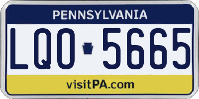 PA license plate LQO5665