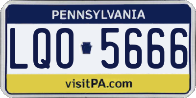 PA license plate LQO5666