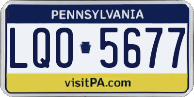 PA license plate LQO5677
