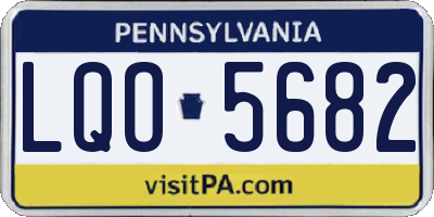 PA license plate LQO5682