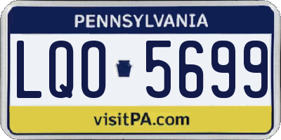 PA license plate LQO5699
