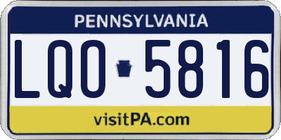 PA license plate LQO5816