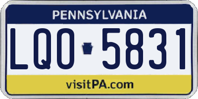 PA license plate LQO5831