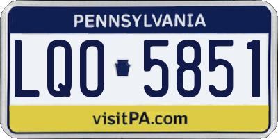 PA license plate LQO5851