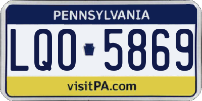 PA license plate LQO5869