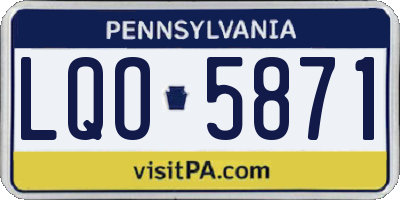 PA license plate LQO5871
