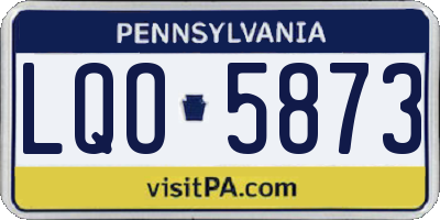 PA license plate LQO5873