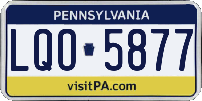 PA license plate LQO5877