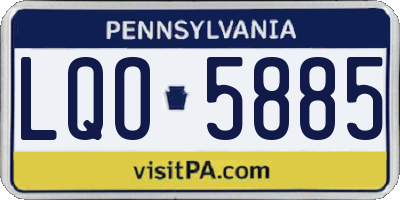 PA license plate LQO5885
