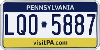 PA license plate LQO5887