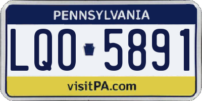 PA license plate LQO5891