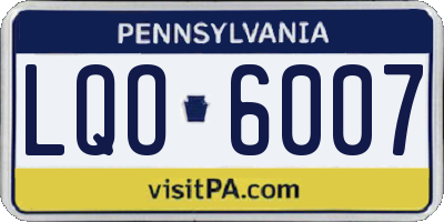 PA license plate LQO6007