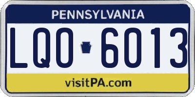 PA license plate LQO6013
