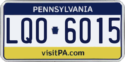 PA license plate LQO6015