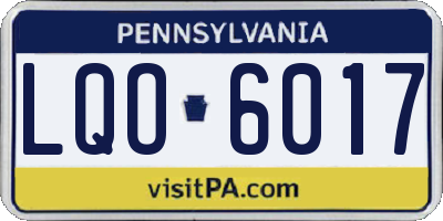 PA license plate LQO6017