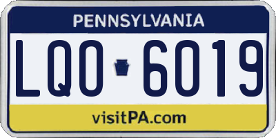 PA license plate LQO6019