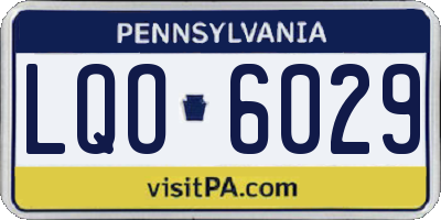 PA license plate LQO6029