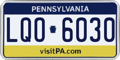 PA license plate LQO6030