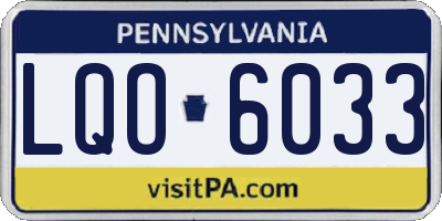 PA license plate LQO6033