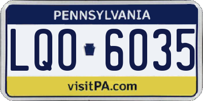 PA license plate LQO6035