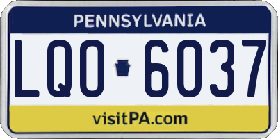 PA license plate LQO6037