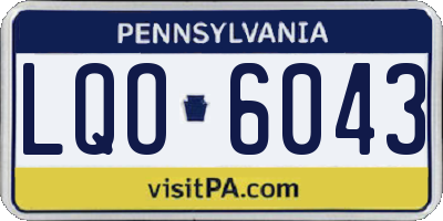 PA license plate LQO6043