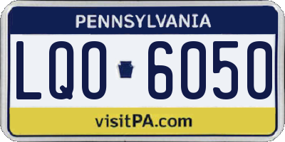 PA license plate LQO6050