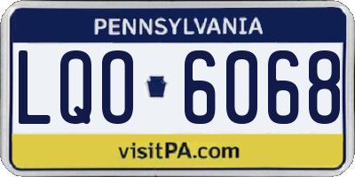 PA license plate LQO6068