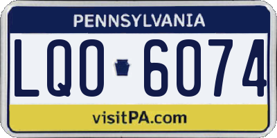 PA license plate LQO6074