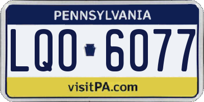 PA license plate LQO6077