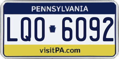 PA license plate LQO6092